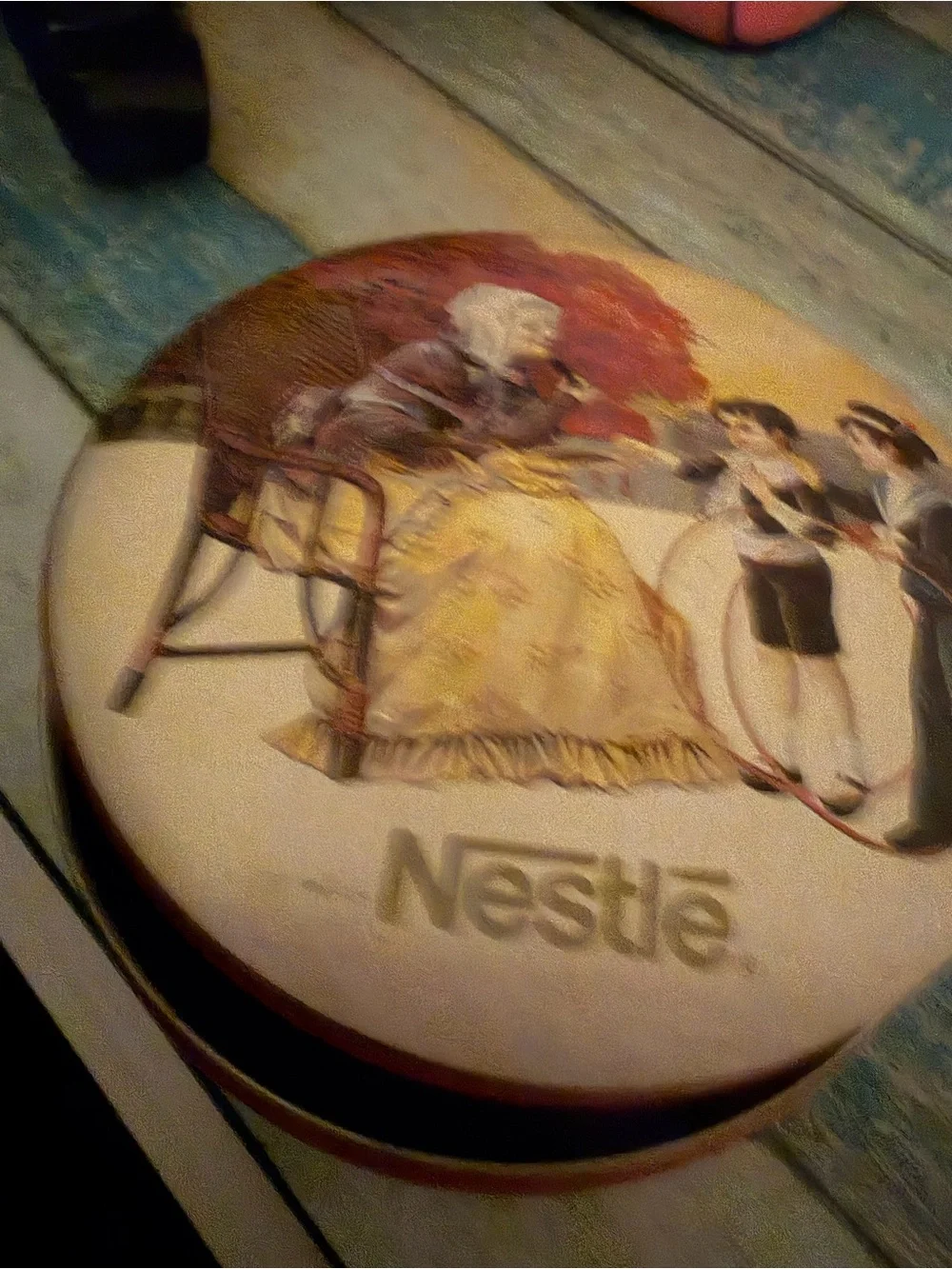 Nestle Vintage Cookie Tin Yellow, Cream and Red